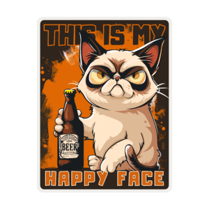 AIPolo - This is my Happy Face / Grumpy Cat Beer